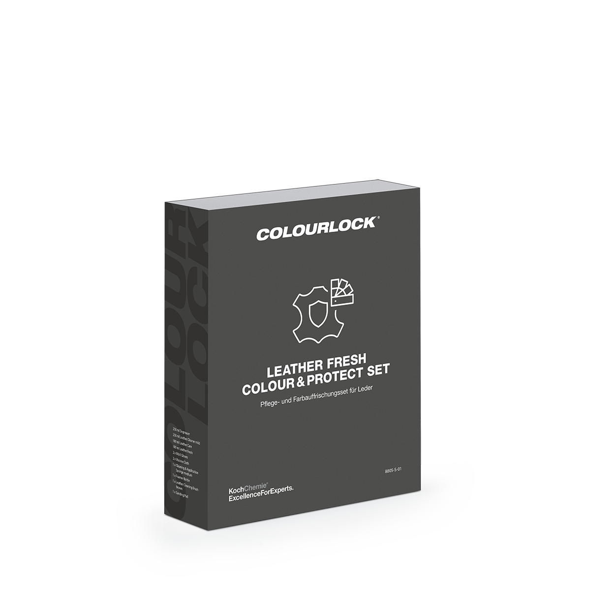 COLOURLOCK Leather Fresh Colour & Protect Set Musta maalaussarja nahalle