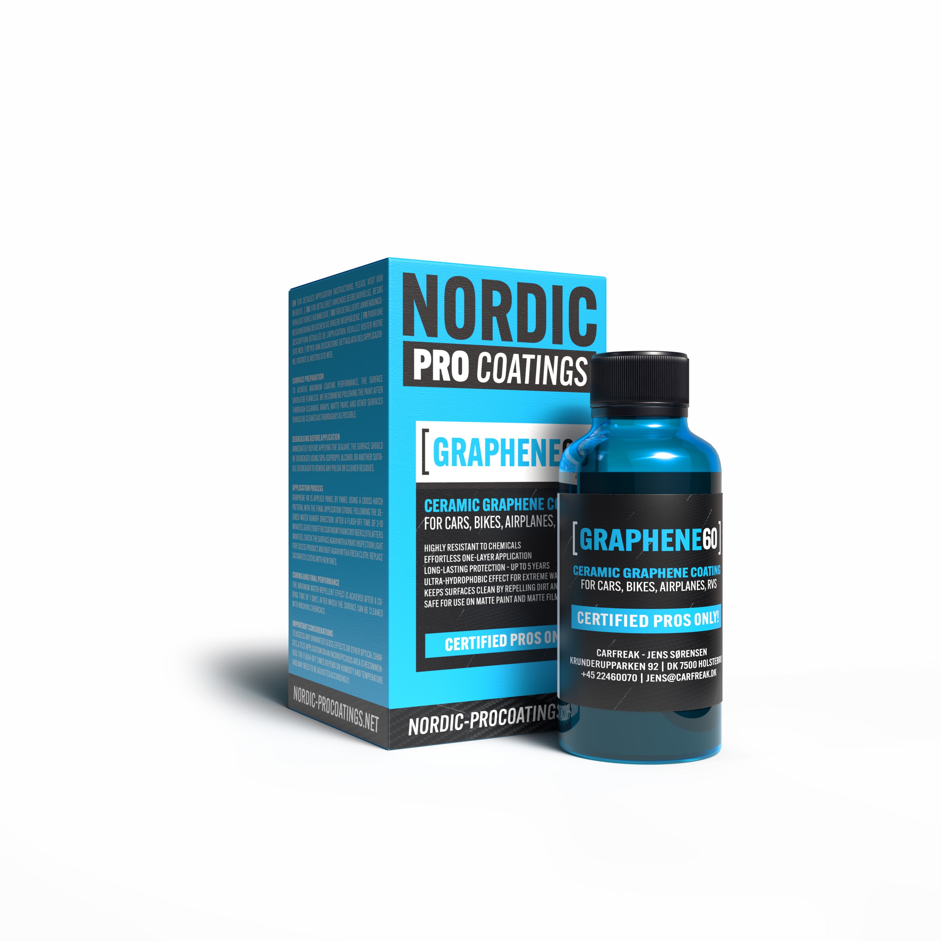 NORDIC Pro Coatings Graphene 60 Ceramic Coating 5 Vuoden pinnoite(VAIN AMMATTIKÄYTTÖÖN)